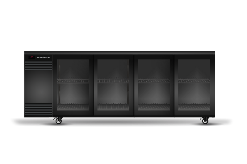 BackBar BB4GLS 4 Glass Sliding Door Fridge