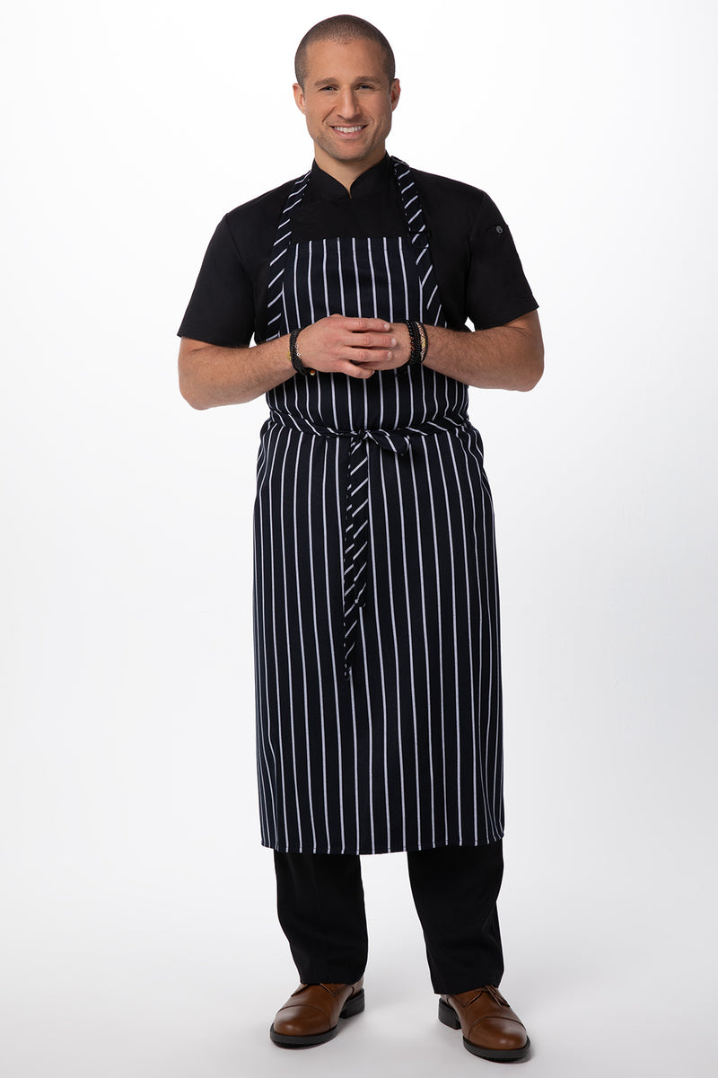 Bib Apron Extra Large Navy/White Stripe No Pocket