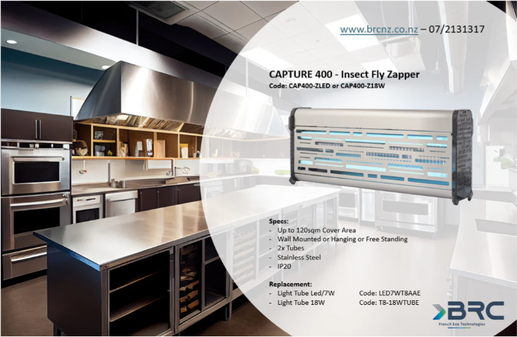 Capture 400 - UV-A Zapper Insect Light - Stainless Steel