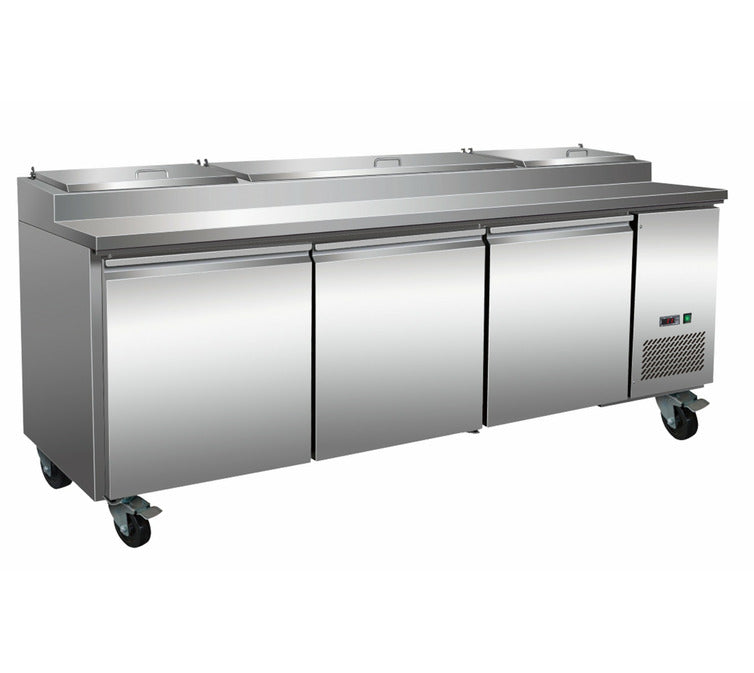 Forcar TPP3 Pizza Prep Chiller - 3 Doors - Stainless Steel - Integral Condenser