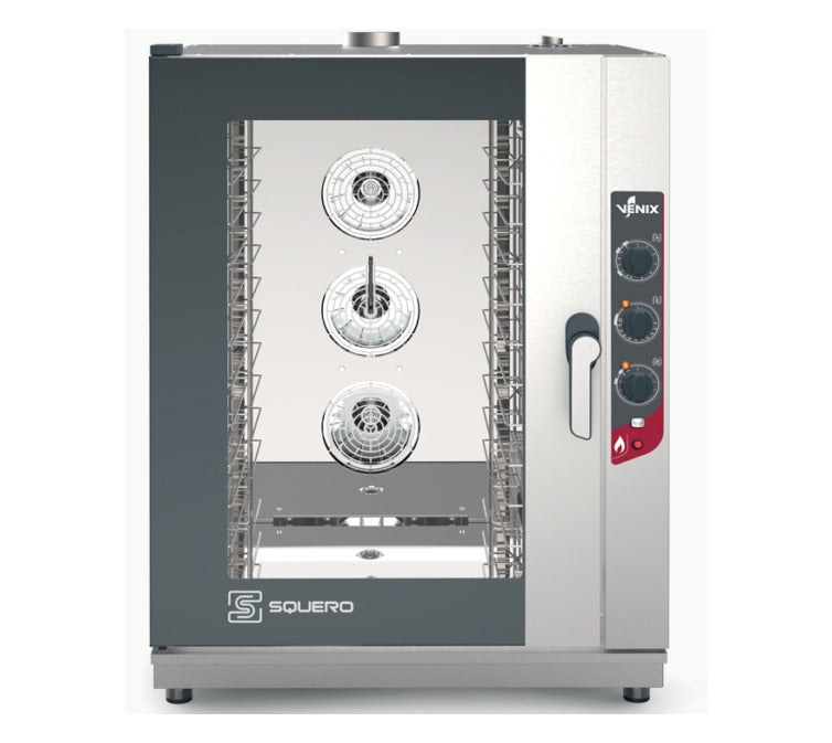 VENIX SQUERO SQ10AMVN0 GAS Manual Combi Steam Oven - 10 600x400 / GN 1/1