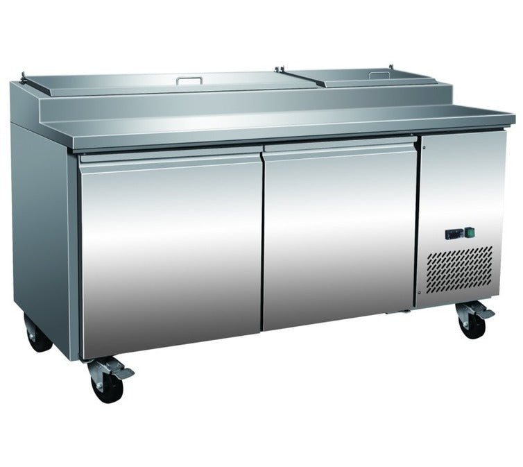 Forcar TPP2 Pizza Prep Chiller - 2 Doors - Stainless Steel - Integral Condenser