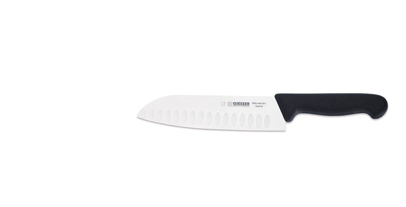Giesser Santoku Granton Edge Knife Stamped Blade 18cm