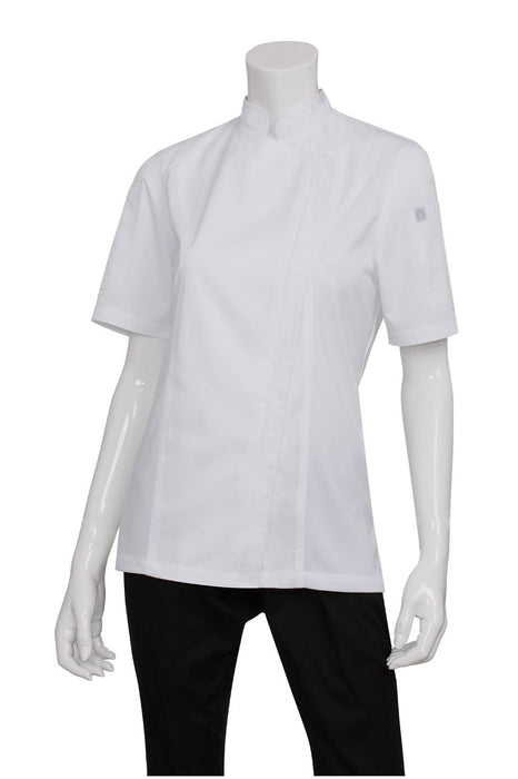 Chef Jacket Springfield Womens with Zipper Short Sleeve