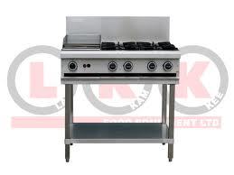 LKK Combination 4 Open Burners & 300mm Right Griddle Plate